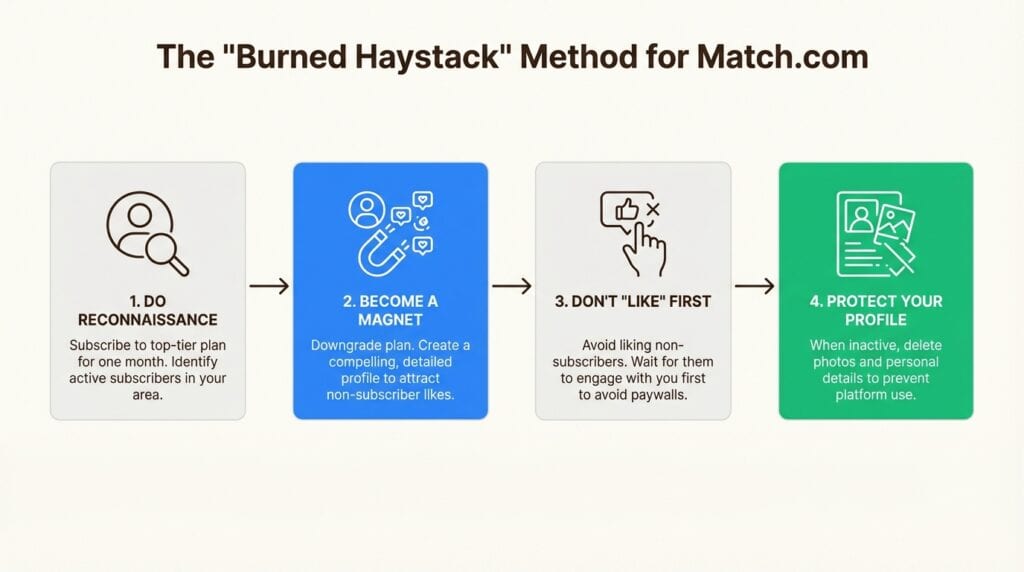 Strategy graphic explaining how to use Match.com more effectively