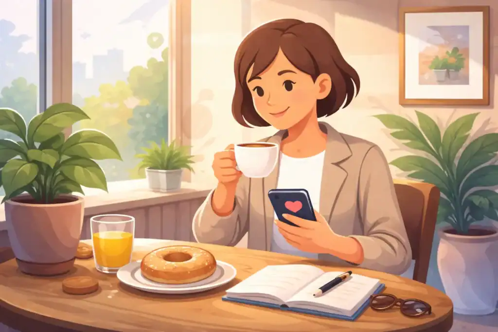 Woman checking is Coffee Meets Bagel worth it 