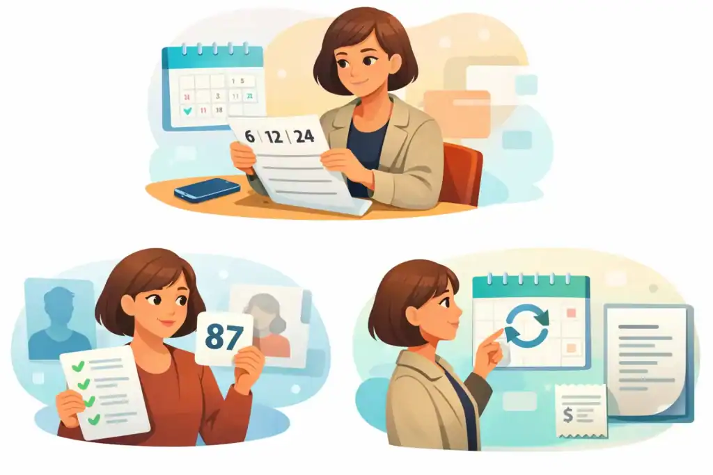 Woman comparing eHarmony 6 12 and 24 month premium plans while deciding if eHarmony is worth it