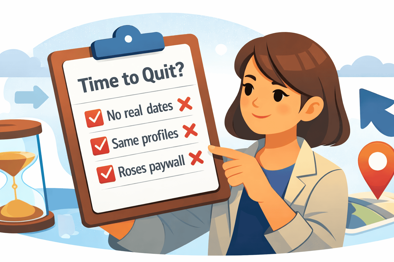 Hinge review 2026 illustration of prompt cards and profile comments being evaluated, showing that prompts drive replies on Hinge.