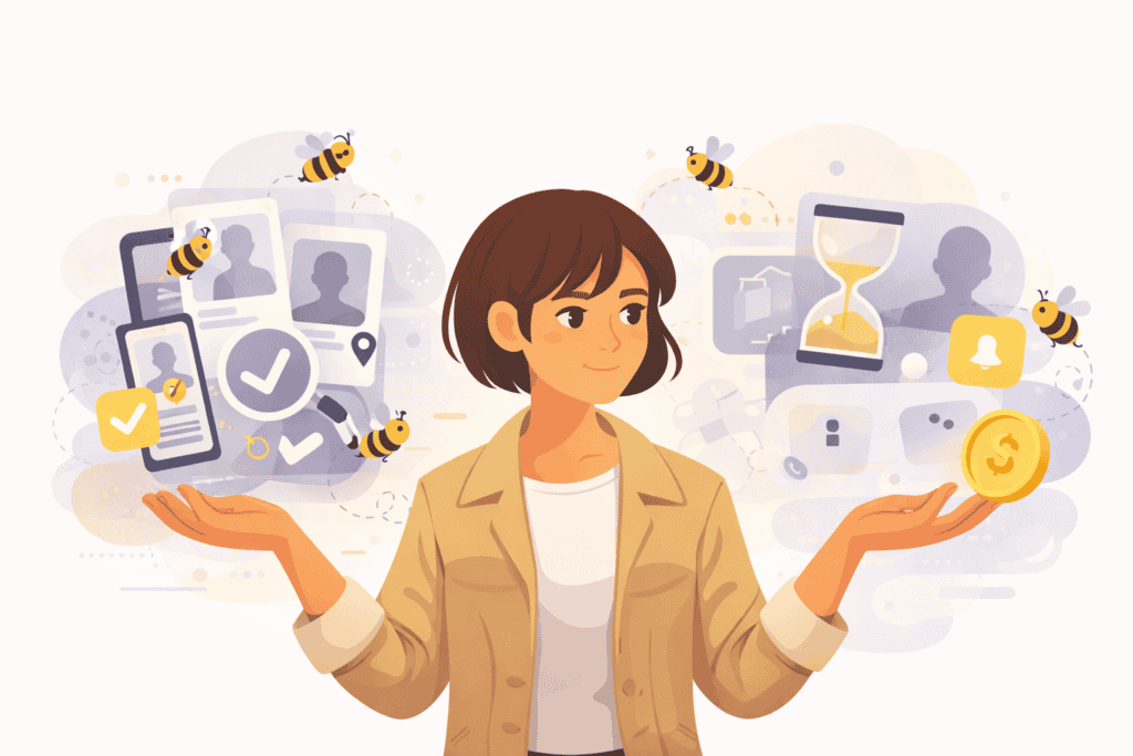 Person weighing is bumble premium worth it, and what are the cost versus benefits of the Bumble Premium subscription 
