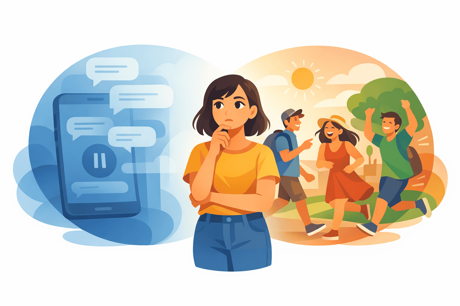 Girl thinking about the signs if she is a victim of ai dating scams