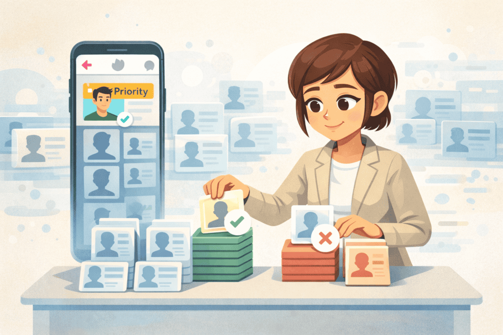 Organizing Likes while one appears earlier in a crowded stack.