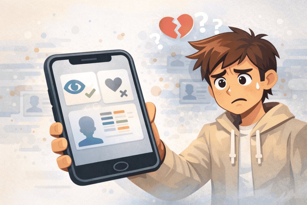 Frustration after being seen more often but still not getting replies on Tinder.