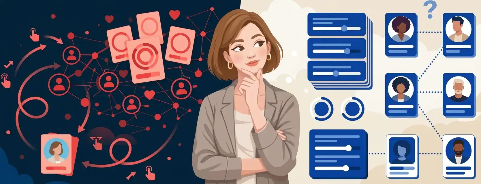 Zoosk vs OkCupid comparison showing behavioral matching versus compatibility questions in 2026